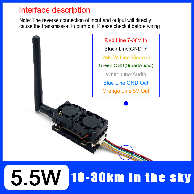 Long Range 5.8GHz 5.5W Video T - огляд і ціна Drone Racing Vtx